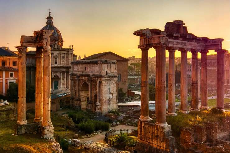 Scatto al tramonto dei fori romani